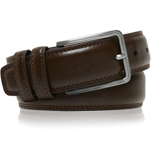 Ceinture en cuir véritable pour homme, noire unie, boucle à ardillon, style formel, durable, en cuir de vachette, boucle rectangulaire argentée - Product Image 5