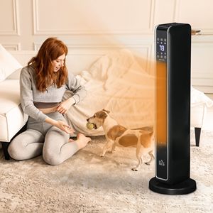 Calentador Eléctrico Portátil 2 en 1 de 1800W, Calentador Oscilante con Temporizador de 8H, Control Remoto y Tres Modos de Calefacción para Interiores - Product Image 2