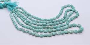 Cuentas de Larimar Natural AAA, Forma Ovalada Lisa, 5x7-8x10 MM, Cuentas de Piedra Preciosa de Larimar Lisas, 16 Pulgadas, Cuentas Ovaladas de Larimar Lisas para Joyería - Product Image 5