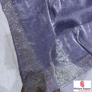 Hot Fix Rhinestone Crystal Woven Mesh Fabric 70 GSM Eco Friendly Lightweight OEM ODM Make-To-Order Custom Bridal Garment Fabric - Product Image 2
