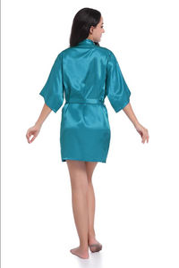 Bata de satén sedoso de longitud completa para mujer, transpirable, de secado rápido, de alta calidad, para verano, ideal para bodas y fiestas de damas de honor. - Product Image 6