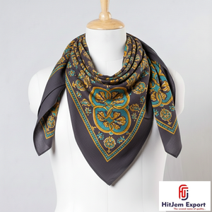 Foulards carrés en soie élégants Impression numérique personnalisée Tissu de qualité supérieure léger Accessoires de mode Fourniture en vrac - Product Image 3