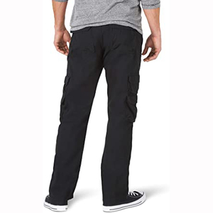 Pantalon cargo décontracté brodé pour homme, coupe droite, taille mi-haute – Conception multi-poches en 100 % coton doux et durable pour le travail et les voyages - Product Image 2