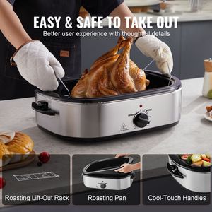 Forno Elettrico da Banco da 18 QT con Coperchio Autoriscaldante, 1450W, Funzioni Scongelamento e Mantenimento Caldo per Arrosto di Tacchino - Product Image 5