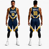 Conjunto de Uniforme de Baloncesto Sublimado Personalizado de Verano, Unisex, Sin Mangas, Cuello en V, Transpirable, de Poliéster, Jersey de Equipo