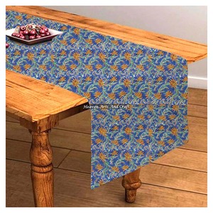 Indian Hand Block Floral Printed 100% Pure Cotton Royal Vintage Look Table <b>Runner</b> Modern Home Decor Mid Century For Wedding - Product Image 4
