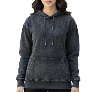 Hoodie Femme Streetwear 100% Coton à Manches Longues, Grammage Lourd, Délavé à l'Acide, Nouvelle Arrivée, Meilleur Style, Prix Bas - Product Image 1