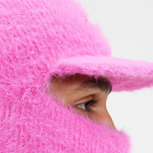 Cagoule unisexe rose en fausse fourrure, couvre-visage intégral en peluche, pour adulte, 56-58 cm, chaude, douce, extensible, pour l'hiver, masque facial, couvre-chef - Product Image 2
