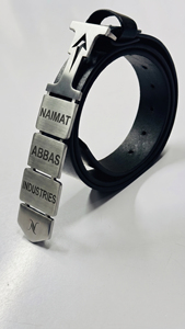 Cinturón Vaquero Occidental para Hombre con Hebilla de Aleación con Letras Personalizadas, Cuero Vacuno, Duradero y Ecológico, Logotipo Grande, Naimat Abbas Industries - Product Image 4
