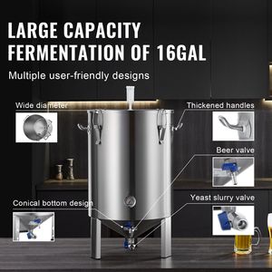 Fusto Fermentatore da 16 Galloni in Acciaio Inossidabile 304 per Birra Fatta in Casa - Forniture Essenziali per la Produzione Domestica di Birra - Product Image 6