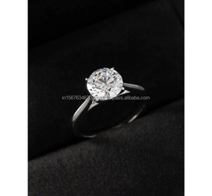 Anillo de Compromiso/Boda Vintage de Oro Amarillo de 14k con Diamante Cultivado en Laboratorio IGI/GIA, Unisex, Oro Blanco Fino para Aniversario, Ideal para Fiestas - Product Image 1