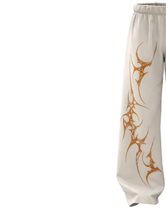 Pantalones Deportivos Holgados con Estampado Tribal Beige Personalizados para Mujer, Pantalones Jogger de Pierna Ancha, Estilo Urbano, Hip Hop, Casual, de Felpa - Product Image 4