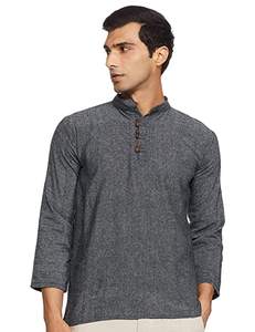 Short en coton népalais Kurta pour hommes, vêtements traditionnels élégants pour les environnements décontractés et formels - Product Image 2