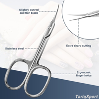 Ciseaux à cuticules extra fins à lame courbée, super minces, ciseaux russes pour manucure, ciseaux professionnels de petite taille