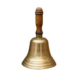 กระดิ่งเรือทองเหลืองแท้ทำมือ พร้อมด้ามไม้ ขัดเงาอย่างดี เหมาะสำหรับตกแต่งสำนักงาน ตกแต่งภายในบ้าน และเป็นของขวัญ - Product Image 1