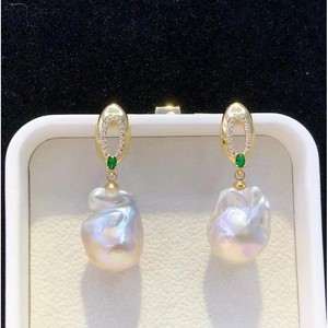 Nouvelles boucles d'oreilles pendantes personnalisées de style INS, perles d'eau douce naturelles de Zhuji, forme baroque, bijoux - Product Image 5