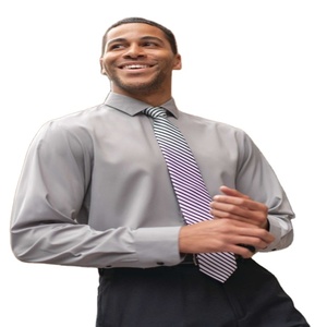 Nueva camisa de vestir para hombre con cuello alto de diseño bordado y característica transpirable - Product Image 1