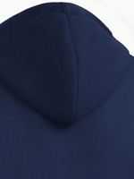 Sweat-shirt à capuche bleu marine pour homme, coupe classique, décontracté, pour l'automne, en coton tricoté, manches longues avec poche