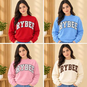 Suéter de Cuello Alto Personalizado Azul Claro para Mujer Rybee, Ropa Universitaria, Colores del Equipo Bordados, Prenda de Punto - Product Image 5