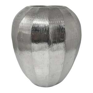 Vase à fleurs haut de gamme en aluminium martelé à la main, finition bronze argenté, pour mariage, vente en gros - Product Image 6