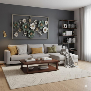 Sculpture murale moderne en acier inoxydable en forme de cercle pour salon, chambre, bureau, décoration intérieure, avec revêtement en poudre, à suspendre - Product Image 2