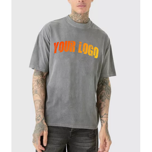 Nouveau T-shirt surdimensionné tissé sur mesure 2026 à manches courtes 100 % coton respirant écologique style vintage Hip Pop Streetwear pour homme - Product Image 1