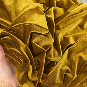 Elegant Modern 100% Polyester Gold Velvet Woven Fabric 130 GSM Quick-Dry Breathable Soft Brushed Sueded Plain Dyed Fashionable - Product Image 5