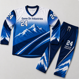 OEM ODM Service Long Sleeve Team Uniform Breathable Moisture Wicking Athletic Wear Custom Sublimated Ice Hockey Uniform Sets - Product Image 1