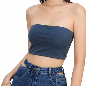 Custom OEM Women's Short <b>Hip</b> Hop Breathable <b>Padded</b> Tube Tops Polyester Cotton Material Hot Sale Made in Pakistan - Product Image 2
