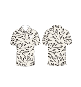 เสื้อโปโลพิมพ์ลายใบไม้สีดำและสีขาวสำหรับผู้ชายแขนสั้นลำลองแฟชั่นฤดูร้อนเสื้อโปโลกอล์ฟ - Product Image 3