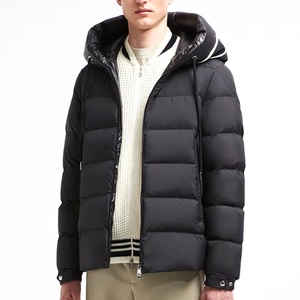 Blouson matelassé noir à capuche pour homme, fermeture éclair, coupe-vent, manteau d'hiver décontracté, coupe régulière, manches longues, rembourrage en duvet, extérieur en polyester 2026 - Product Image 6