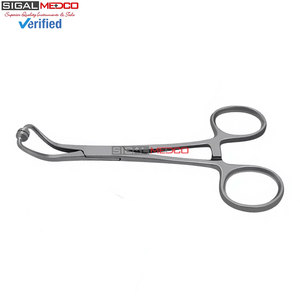 Hoff Towel <b>Clamp</b> Forceps 5.25 Inch Curved Rounded Cross Serrated Stainless Steel Surgical Instrument Reusable Medical Manual - Product Image 6