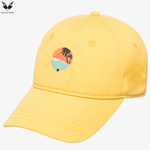 หมวกเบสบอลชายหาดปักลายพระอาทิตย์ตกสีเหลืองสดใสประจำปี 2026 แบบคลาสสิก 6 แผง ราคาขายส่ง รับทำโลโก้ตามสั่ง บริการ OEM ODM - Product Image 3