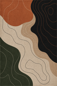 Custom Hand Tufted Wool <b>Rug</b> Modern Abstract Topographic Earth Tone Area <b>Rug</b> for Living Room Mid Century <b>Boho</b> Carpet OEM - Product Image 3