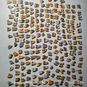 Pierre précieuse naturelle Jaspe Abeille Cabochon Formes Assorties, Paire Assortie pour Boucles d'Oreilles 10-25mm 3-5g Khushi Gems Stone Silver - Product Image 2