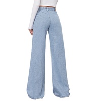 Vente en gros de pantalons délavés en denim pour femmes, jeans, duvet, pantalons surdimensionnés amples, stock de vêtements, pantalons en jean pour femmes, bas ajusté sur mesure