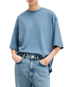 Camisetas extragrandes de alta calidad para mujer, camisetas cómodas de gran tamaño con logotipo personalizado de punto de algodón suave transpirable de secado rápido para mujer - Product Image 1