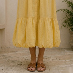 Vestido Maxi sin Tirantes con Dobladillo en Capas, Estilo Boho, Vestido Casual de Verano, Corte en A, Holgado, Tejido Transpirable - Product Image 3