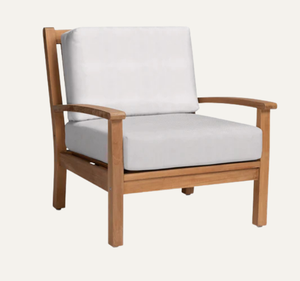 Fauteuil de jardin en teck avec coussin épais résistant aux intempéries, chaise longue de patio moderne et minimaliste - Product Image 3