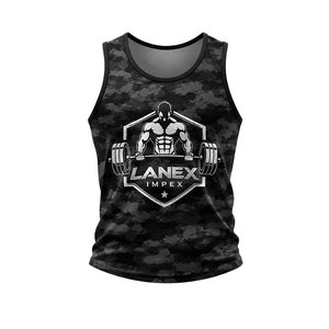 Custom Men's Black Camo Gym Tank Top Sublimation Fitness <b>Stringer</b> <b>Vest</b> Bodybuilding Sleeveless Workout Wear Training Sports - Product Image 2