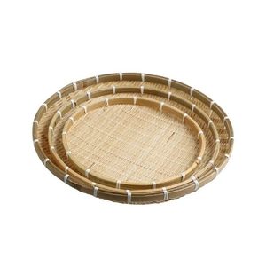Cesta de bambú plana superventas para elegantes aperitivos, comida para llevar y almacenamiento de cosméticos. - Product Image 2