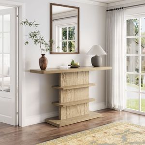 Consolle Vintage da 63 Pollici dal Design Elegante con 2 Ripiani Aperti e Alta Capacità di Carico per Soggiorno - Product Image 4