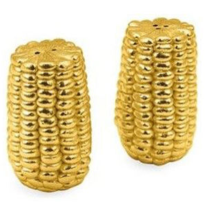Lot de 2 salières et poivrières design en aluminium, qualité alimentaire, style moderne et artistique, motif maïs unique - Product Image 1