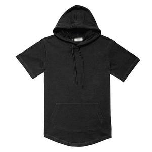 T-shirts à capuche pour hommes personnalisables de haute qualité, à manches courtes, brodés, en molleton 100% coton, sport, décontractés, séchage rapide - Product Image 4