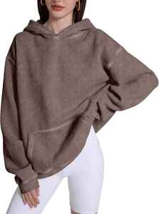 Sweat à capuche surdimensionné personnalisé délavé à l'acide, en polyester/coton 305 g/m², coupe décontractée, style vintage, épais - Product Image 5