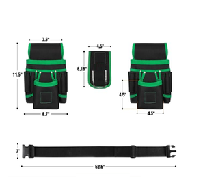 Black Green Comfortable High Quality <b>Tool</b> Belt Multiple Pockets Electrician Construction <b>Carpenter</b> Plumber <b>Tools</b> Waterproof - Product Image 3