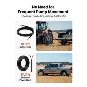 Bomba de transferencia de diésel de hierro fundido de 12 V CC y 15 GPM con apagado manual, kit de 1/3 HP a prueba de explosiones con protección contra sobrecalentamiento, modelo para gasolina - Product Image 5