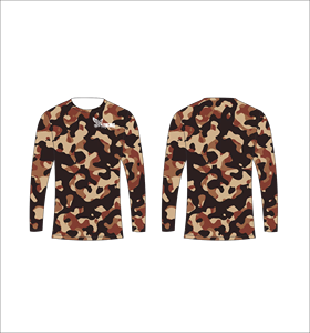 T-shirt à manches longues camouflage Dark Earth personnalisé, respirant, pour l'entraînement sportif, haut de gamme durable pour le fitness - Product Image 1