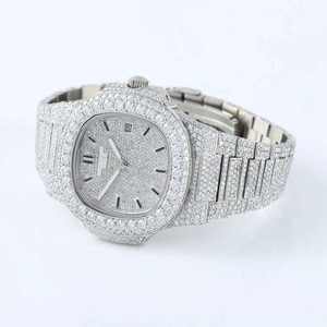 Reloj Mecánico Personalizado con Esfera Cuadrada de Moissanita, Cristal de 6mm de Grosor, Correa de Acero Inoxidable, Estilo Ejecutivo y Elegante - Product Image 2