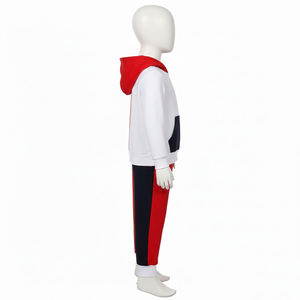 Conjunto Deportivo con Capucha para Niños, Diseño Color Block, Manga Larga, Sudadera y Pantalones Casuales, Corte Regular, Ropa de Otoño, 100% Algodón - Product Image 3